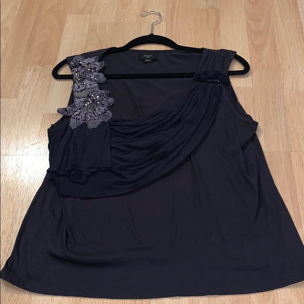 Anthropologie Deletta Midnight Embellished Top